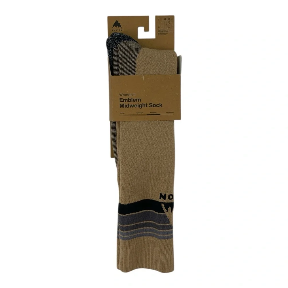 Burton Women’s Emblem Midweight Socks (Summit Taupe) NWT